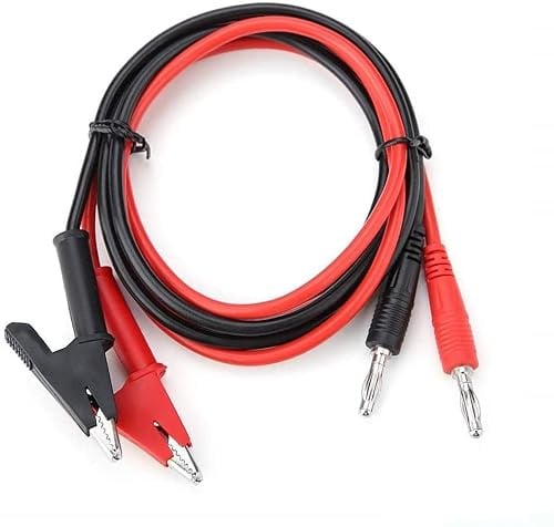 Fasizi 2 Stück 15 A 4 mm Bananenstecker auf Krokodilklemme, Testsonde, Kabelleitung – Rot + Schwarz