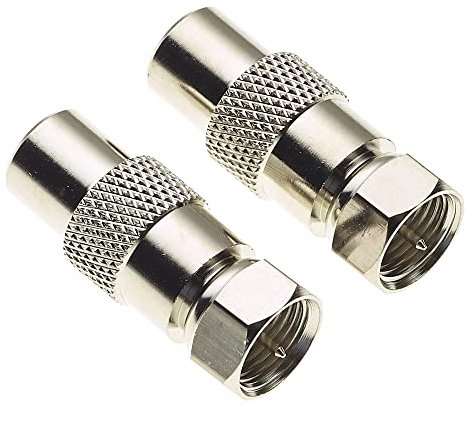 Spina Maschio Tipo F A Spina Maschio PAL, Connettore Cavo Antenna TV Coassiale, Adattatore Da Spina F A PAL, Ideale Per TV, Confezione Da 2