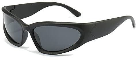 Long Keeper Polarisierte Sport Sonnenbrille Herren Damen - Retro Futuristische Sonnenbrille Polarisiert Angeln Fahrradbrille Sportbrille Wrap Around Brille