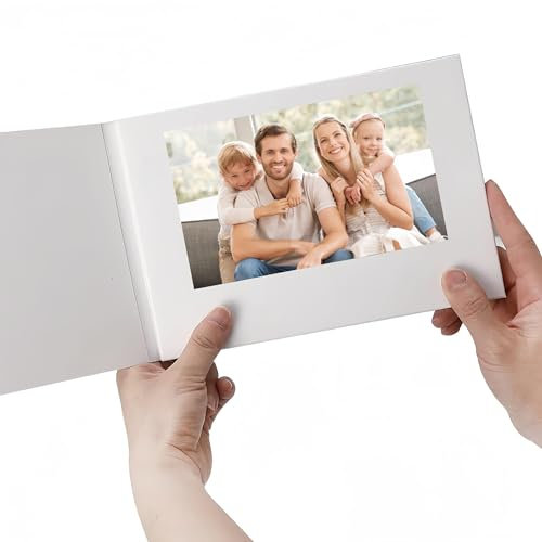 Bewinner 4,3 wiederaufladbare Video Glückwunschkarten mit LCD Bildschirm, Hochzeit Digitaler Bilderrahmen, Geburtstagskarten Set DIY für Jubiläen, Weihnachten, Unternehmenskommunikation