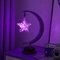 Stern und Mondlampe LED Dekorationslampe handgefertigte Eisen-Nachtlampe 3D magische Mondlichtlampe Ramadan Lampe Schlafzimmer Mondlampe Weihnachtsdekoration USB betrieben (Pentagramm Lila)