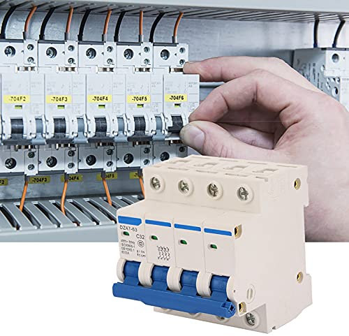400V 32A Disjoncteur Miniature, 6KA DZ47-63 Protection Contre les Fuites RCCB Disjoncteur à Courant Résiduel, 4P Protection Contre les Surcharges à Domicile Interrupteur D'air pour Décoration à Maison