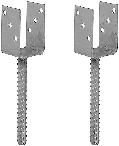 Connex Pfostenträger 81 x 60 x 100 x 200 x 4 mm / Durchmesser16 mm, U-Form, Material: feuerverzinkt, 1 Stück, HV4206 (Packung mit 2)