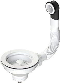 Bonde 114 mm pour évier avec trou 90 mm, couleur blanche