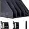 Porte - revues pliable A4, bureau porte - revues avec 4 compartiments, dossier magazine grande capacité (gris)
