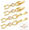 Beebeecraft 1 Box 6pcs Bracelet Extender Clasps 18K Gold Plated Cubic Zirconia Crystal Fold Over Extension Clasps for DIY Jewellery Necklace Crafts Making