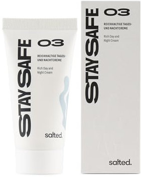 salted. Reichhaltige Tages- und Nachtcreme | 50 ml | Gegen Hautspannung | Feuchtigkeit ohne zu fetten | Pflegende Gesichtscreme | Trockene und sensible Haut | Vegan | Rebellious