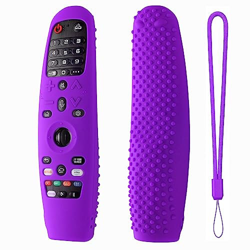 Remote Cover for LG AN-MR600 LG AN-MR650 AN-MR20GA AN-MR19BA Remote Control, Silicone Protective Case Cover Shockproof Anti Slip Protector for LG Smart TV Remote(Purple)