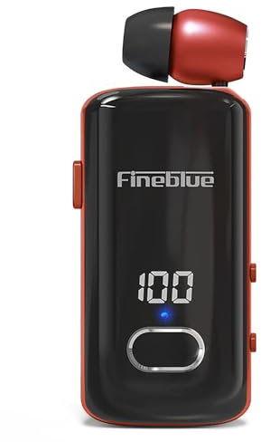 Swokely Auricolare Wireless,Cuffie con Filo Retrattile,Cuffia da Clip Aziendali,Auricolare BT5.4 Singolo Cavo Digitale a Ricarica rapida