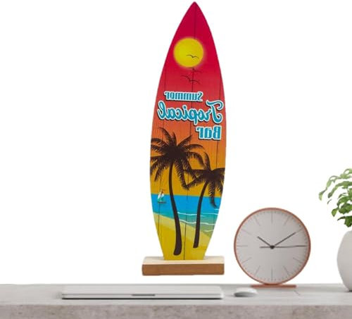 Surfbrett- – Sommer- -Dekorationen, Sommer-Holzschild, Sommer- -Dekorationen, Surfbrett- für Wand, tropische Bartisch-Mittelstücke, multifunktional
