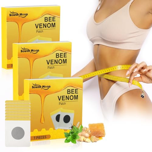 ACWOO Bienengift-Schlankheitspflaster, Bienengift Lymphdrainage Schlankheitspflaster, Bienengift Pflaster zum Abnehmen, Bee Venom Pflaster für Gewichtsreduktion, Entgiftung, Abführmittel(21PC)