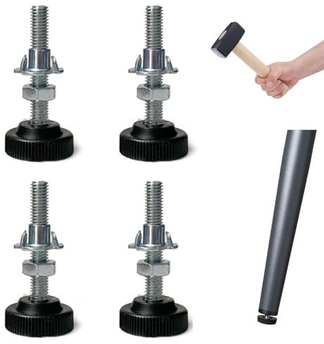 Cozevdnt 4PCS Adjustable Furniture Levelers, Leveling Feet Screw In Chair Feet for Furniture with Metal Drill, Furniture Leg Cupboard, Chair Leg(1.97inches)