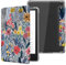 MoKo Custodia Compatibile con 6 Pollici Tablet e Libro digitale 2024/2022, Cover Leggera con per eBook Reader in TPU Morbido Auto Sveglia/Sonno per Tablet, Fiorellino con foglia blu