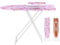 Ironing Board, Height Adjustable Smooth Edge Good Load-Bearing Non-Slip Wear Resistant Ironing Clothes Extra-Wide Clothes Ironing Board with Folding Legs (Purple)