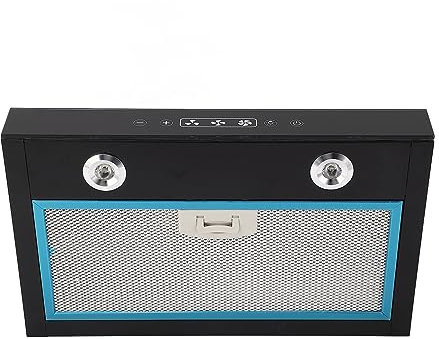 XTevu Campana extractora de cocina de 12 V, 3 velocidades ajustables con pantalla táctil, luz LED para autocaravanas, cocina, campana extractora debajo del gabinete, ventilador de