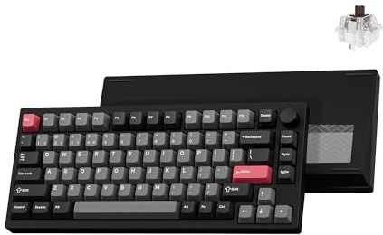 LEMOKEY P1 Pro Wireless Custom Mechanical Keyboard, Full Aluminum 2.4 GHz Bluetooth RGB Backlit 75% Layout with Hot-swappable KEYCHRON Super Brown Switch Compatible with Mac Windows Linux