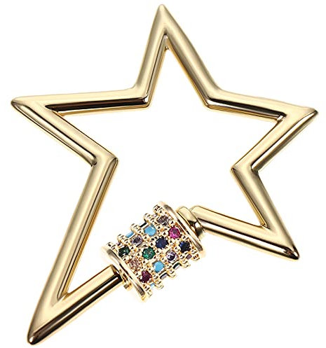 TEHAUX 2pcs Star Shape Screw Lock Jewelry Clasps and Fasteners for DIY Necklace Carabiner Buckle