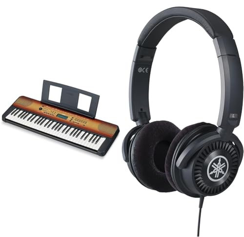 Yamaha Digital Keyboard PSR-E360MA, Maple - Entry-level digital keyboard bundled with HPH-150 Headphones