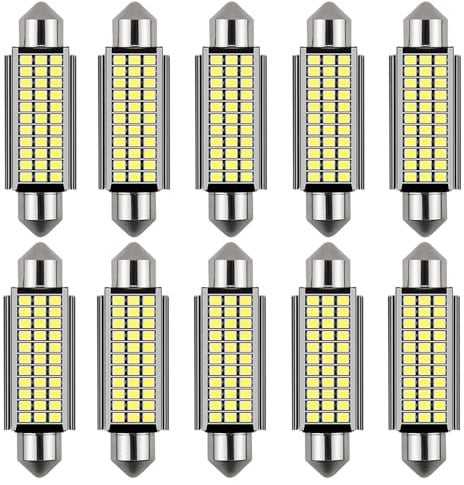 CJBIN Auto LED Innenbeleuchtung, 8 Stück 41MM Led Auto Innenraumbeleuchtung, 12V 1.2W Led innenraumbeleuchtung Birne Auto, Auto Innen Beleuchtung, Einfach zu Verwenden, Weiße Licht
