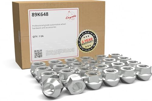 Wheel Accessories Parts 24 Pcs M14x1.5 14x1.5 Thread Open End Bulge Acorn 21mm 0.83 Long Lug Nuts Zinc 7/8 22mm Hex Fits Chevy Silverado 1500 Tahoe | GMC Sierra 1500 | Ram 1500