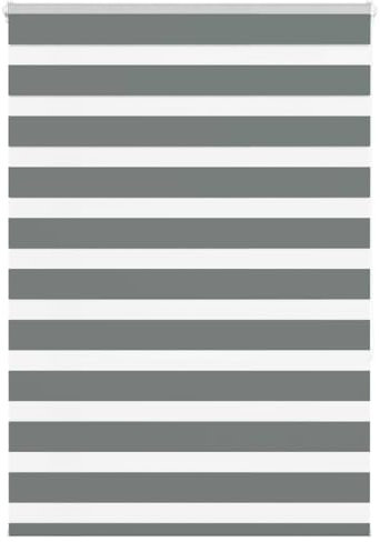 vidaXL Zebrarollo Dunkelgrau 110x150 cm Stoffbreite 105,9 cm Polyester, Zebra-Rollo, Doppelrollo, Zebra-Jalousie für Fenster, Doppelrollo, Zebra-Rollo
