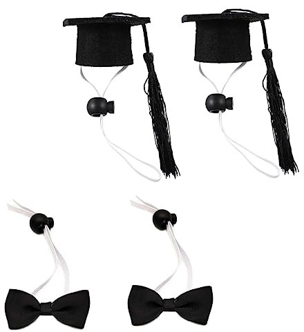 BUGUUYO 2 Stücke Hund Hut Fliege Graduation Cap Pet Dekorationen Mini Pet Bachelor Der Hut