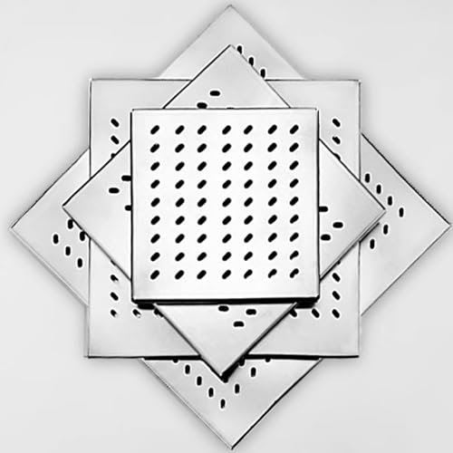 Coperture di scarico quadrate, 1 pezzo di scarico a pavimento in acciaio inossidabile, griglia di drenaggio 20/25/30/35, copertura per scarico doccia (30 x 30 x 1,5 cm)