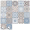 BQRKOTM 20Pz Adesivi per Piastrelle Cucina e Bagno, PVC Autoadesiva Mosaico Sticker Piastrelle Adesive, Impermeabile Mosaico Adesivi Parete per Piastrelle, Stile Architettonico retrò (10x10cm)
