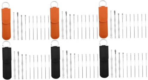 TOVINANNA 6sätze Ohrlöffel Edelstahl Ohrenschmalz Entferner Mit Ergonomischem Griff Tragbar Sicher Für Erwachsene Inkl Praktischem Aufbewahrungsetui Für Ohrenreinigung