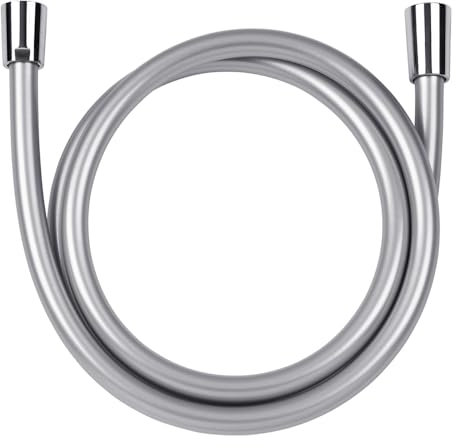 BADfabrik24 Brauseschlauch 2000 mm SilverClean Chrom 1/2 x 1/2 mit Drehkonus – antibakteriell, extralang, knickfest, universal passend für Dusche & Wanne