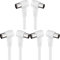 Cable de TV de 1,5 metros full hd, cable coaxial antena, en ángulo 90 grados, para TV y radio, enchufes macho a hembra, cable blanco recto (Paquete de 3)