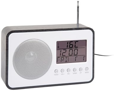 Karlsson Wecker Fm Radio - Schwarz - 19.2x6.6x12.5cm | Rechteck - skandinavisch - MDF - Wecker für Schlafzimmer