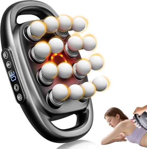 16 Köpfe Massagepistole, Massage Gun mit 3 Modi, 30 Einstellbaren Stufen, Rotlicht, Massagegerät Typ-C Aufladung, Massage Pistole von Muskelverspannungen und Müdigkeit für Rücken Taille Oberschenkel