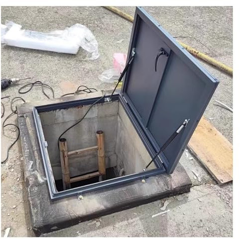 XILYZMO Aleación Aluminio Trampilla Acceso Al Techo Acceso Emergencia Ventanas Cubierta Escape Impermeable Trampilla Techo con Pestillo Puerta Cubierta Pozo para Patio Puerta(90x100cm)