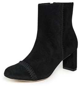 Cinq à Sept Women's Peyton Crochet Suede Boots, Black, 2 UK