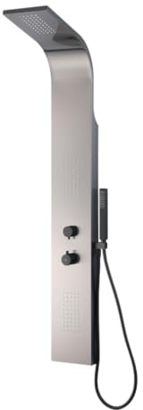 Essebagno Esseflat panneau de douche hydromassant thermostatique gris gun métal