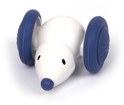 SMELL & SMILE Juguete Interactivo para Gatos Forma Ratón Eléctrico con Movimiento Real Luces LED Juguete de Ejercicio Mental para Mascotas Indoor Automático y Duradero (Blanco)