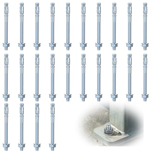 25 Pcs Goujon Ancrage M8 x 100 mm, Goujons d'Ancrage, Boulons à Expansion, Vis d'Expansions, Boulon d'Ancrages, Cheville Beton pour Béton Pierre Fenêtres Machines Poutres
