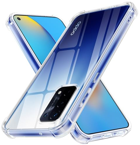 Pnakqil Hülle für Oppo A74/A54, Nie Vergilbung Handyhülle Schutzhülle Cover mit Anti-kratzt Transparente und Rückseite Durchsichtig, Silikon TPU Stoßfeste Schutzhülle Dünn Case für Oppo A74 / A54