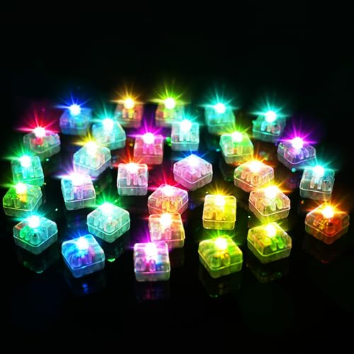 AUAUY 30 Stück LED Ballons Lichter, Mini Lichter, Blinkende, Quadrat, Bunte | Mini Ballonlichter, LED-Ballon-blinkende Party Lichter, für Geburtstag, Hochzeit, Weihnachten, Karneval, Bar Klub Deko
