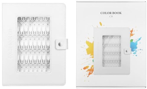 Nuancier de 150 couleurs pour nail art, nuancier de 150 couleurs pour ongles, nuancier d'échantillons d'ongles, couverture en cuir PU avec faux ongles blancs pour salon de beauté à domicile.