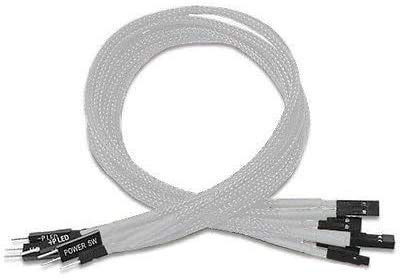 Shakmods 30cm Front Panel White Sleeved Power Reset HDD LED Extension Cable