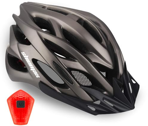 Shinmax Fahrradhelm Herren Damen mit Visier Abnehmbarer Fahrradhelm mit Licht MTB Fahrradhelm Erwachsenen Unisex Mountainbike Helm Radhelm Rennradhelm