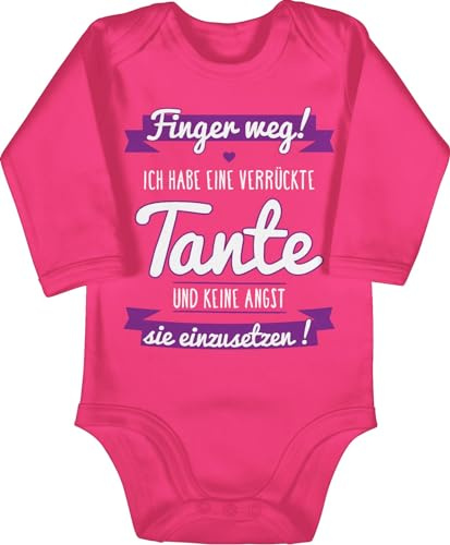 Shirtracer - Baby Body langarm Mädchen Junge - Ich habe eine verrückte Tante Lila