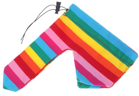 Agoky Männer Unterhosen Ice Silk Herren Slip Unterwäsche Penis Sleeve C-String Penishülle Briefs Tanga Reizwäsche - Penis-Hoden Beutel mit Zugband Regenbogen Einheitsgröße