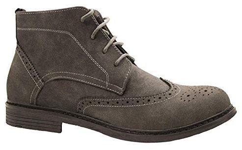 Evoga Scarpe stivaletti uomo Class scamosciati casual eleganti stivali (45, Marrone)