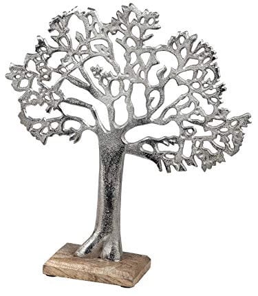 formano Lebensbaum Aluminium und Mango-Holz Sockel (35 cm)