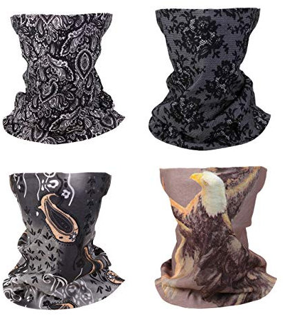 Faletony 4 Pcs Bunt Multifunktionstuch UV Schutz Winddicht Schlauchschal Halstücher Sport Motorrad Fahrrad für Damen Herren (Set #10)