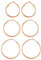 Flongo Damen Groß Ohrringe 3 Paar Set Gestüt Reifen Huggie Ohrringe Creolen Rose Gold große Runden Poliert Chic Elegant Damen Frauen
