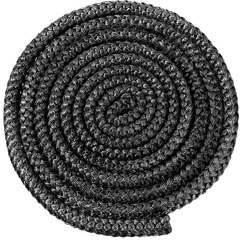 10mm x 1.85m Black Stove Rope Door Gasket Stove Fiberglass Cord Wood Stove Rope Seal Replacement Gasket for Wood burning Stoves
